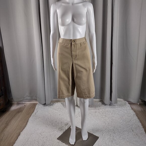 Liz Claiborne Pants - Liz Claiborne Women's 100% Cotton Tan, Beige, Khaki Three Pocket Shorts. Size 14